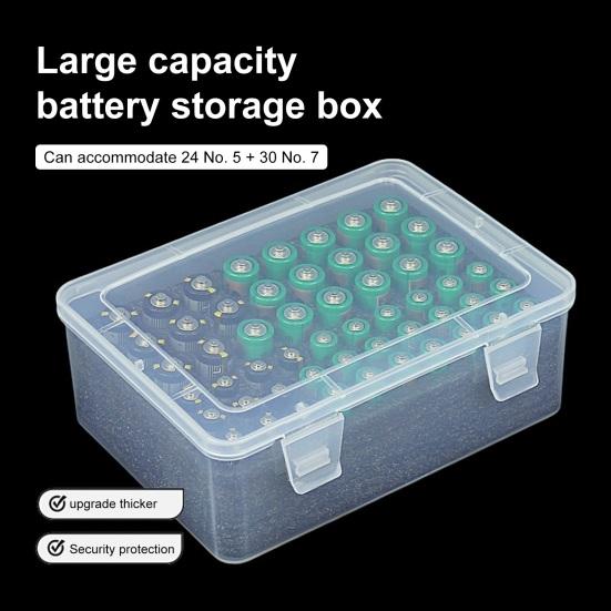 Коробка для хранения батареек 54 слота Органайзер для батареек с полупрозрачной крышкой Держатель для батареек со вкладышем из губки для батареек AA и AAA Дом Офис Ящик