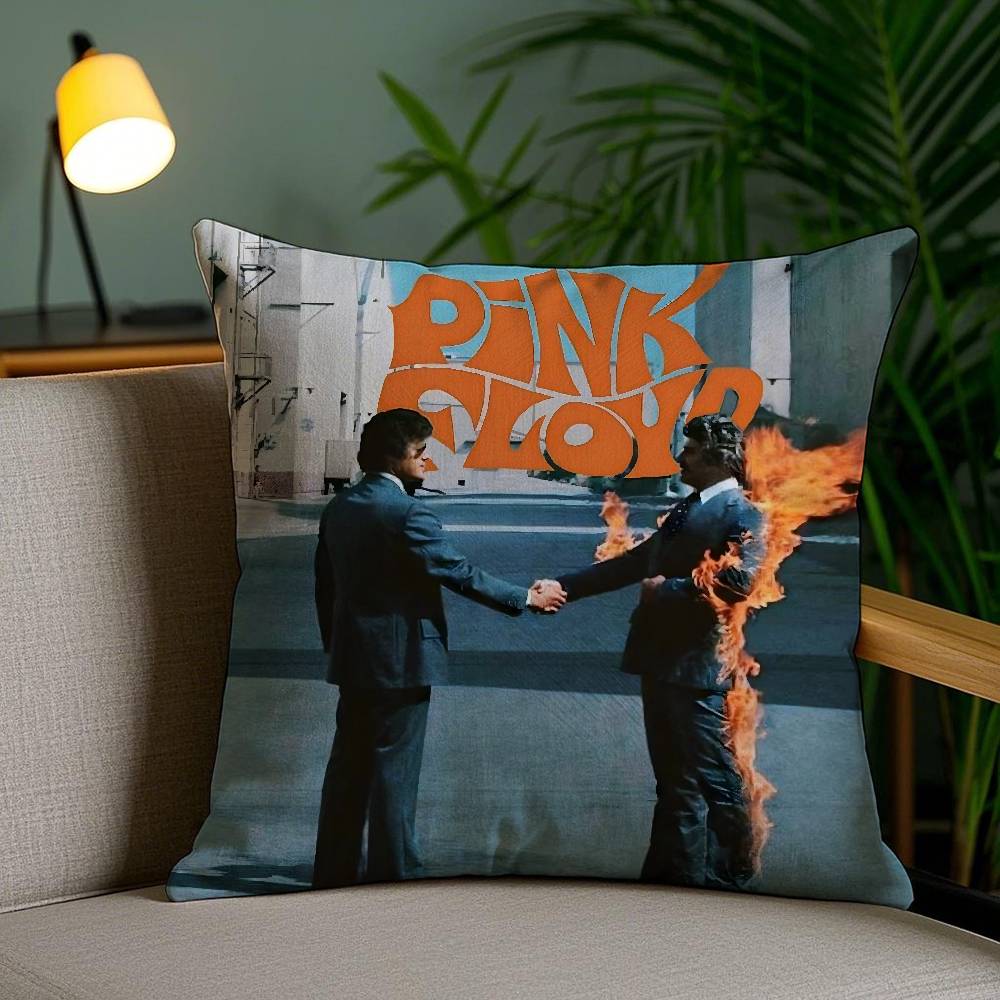 Band P-PinK FloydE Pillow Case Sofa Short Plush Double-sided HD Printing Room Home Office Gift Cushion Cover