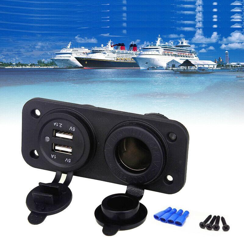 12 В 24 В кемпер фургон караван двойной USB-разъем адаптер зарядное устройство прикуриватель Великобритания