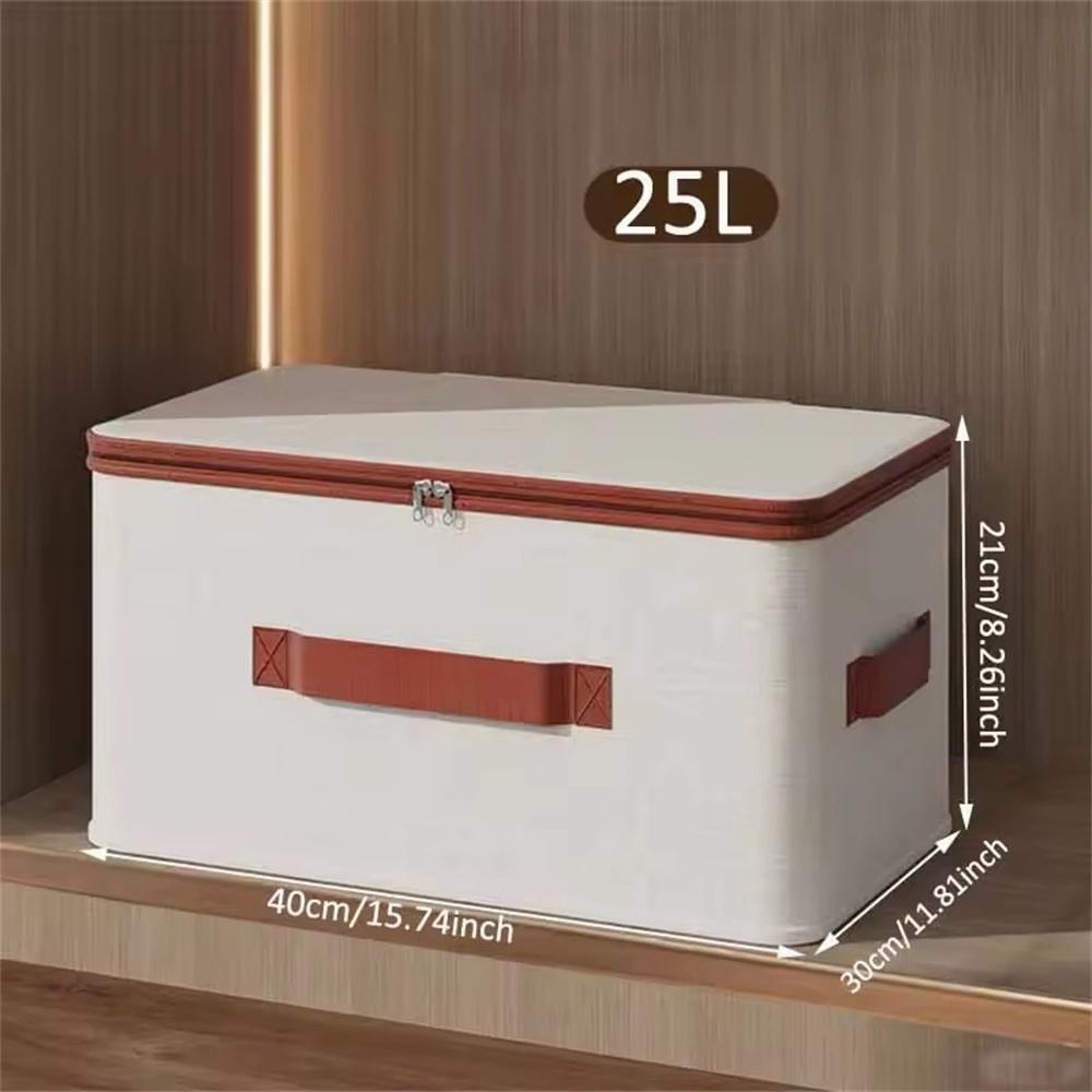 NEW Household Storage Box Heavy-duty Hard Shell Cotton Linen Zipper Storage Organizer Box with Lid for Clothes Toys Blankets
