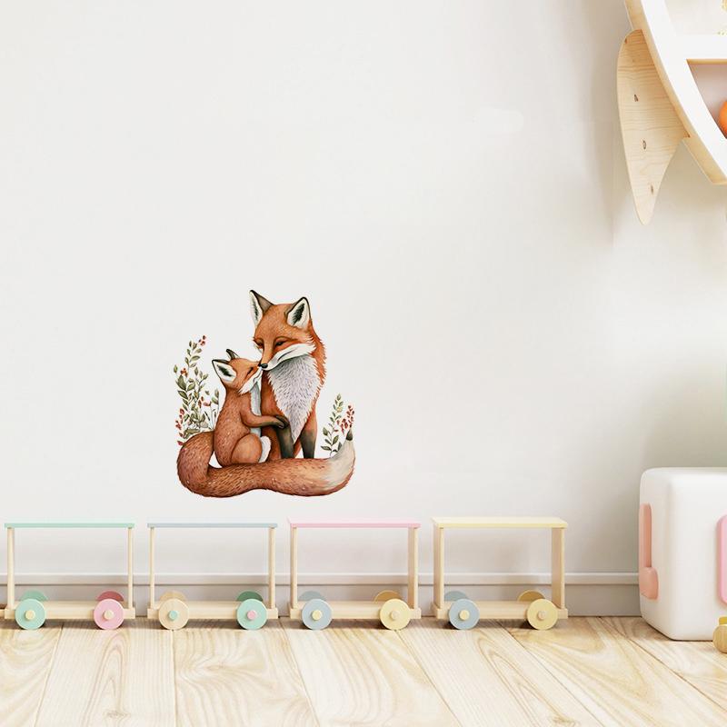 C188 #Симпатичная наклейка на стену с лисой, фон для детской комнаты, украшение для дома, настенная роспись, обои для гостиной, забавная наклейка