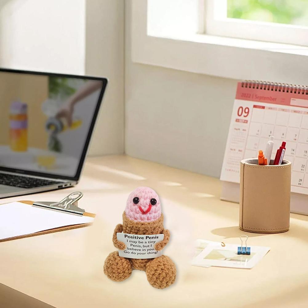 Забавная кукла для эмоциональной поддержки, связанная крючком, подарок, игрушка для поощрения, украшение Deez для парня, рождественские подарки