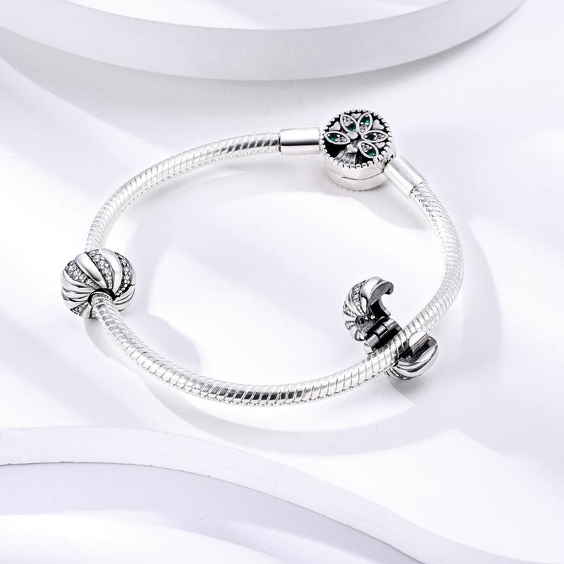 925 Silver Clasp Clip Spacer Stopper Beads Charms & Safety Chain Clasp Charm Bead Fit Original Bracelet DIY Jewelry