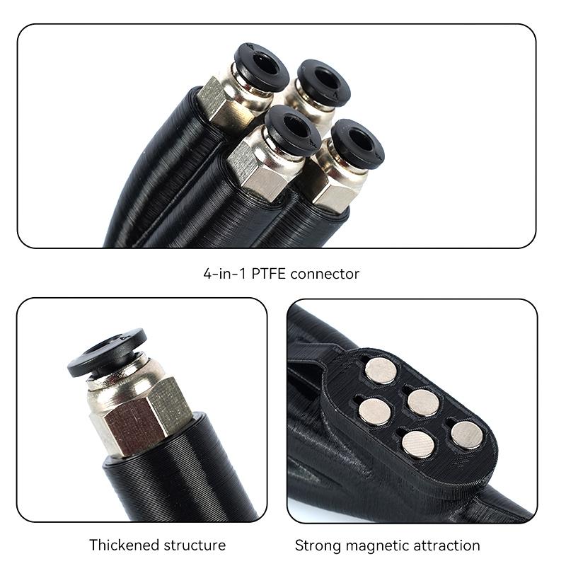 Для Bambu Lab Ams Connector 4-в-1 ПТФЭ адаптер трубный порт расширения 4 подачи многоцветный для Bambulab X1 X1C P1P P1S A1 A1Min