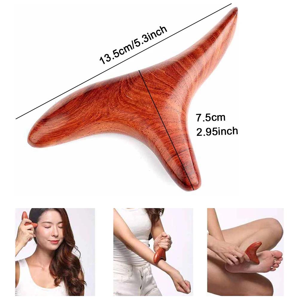 Wood Trigger Point Massage Gua Sha Tool Professional Lymphatic Drainage Tools Wood Therapy Massage Tools for Back Leg Hand Face