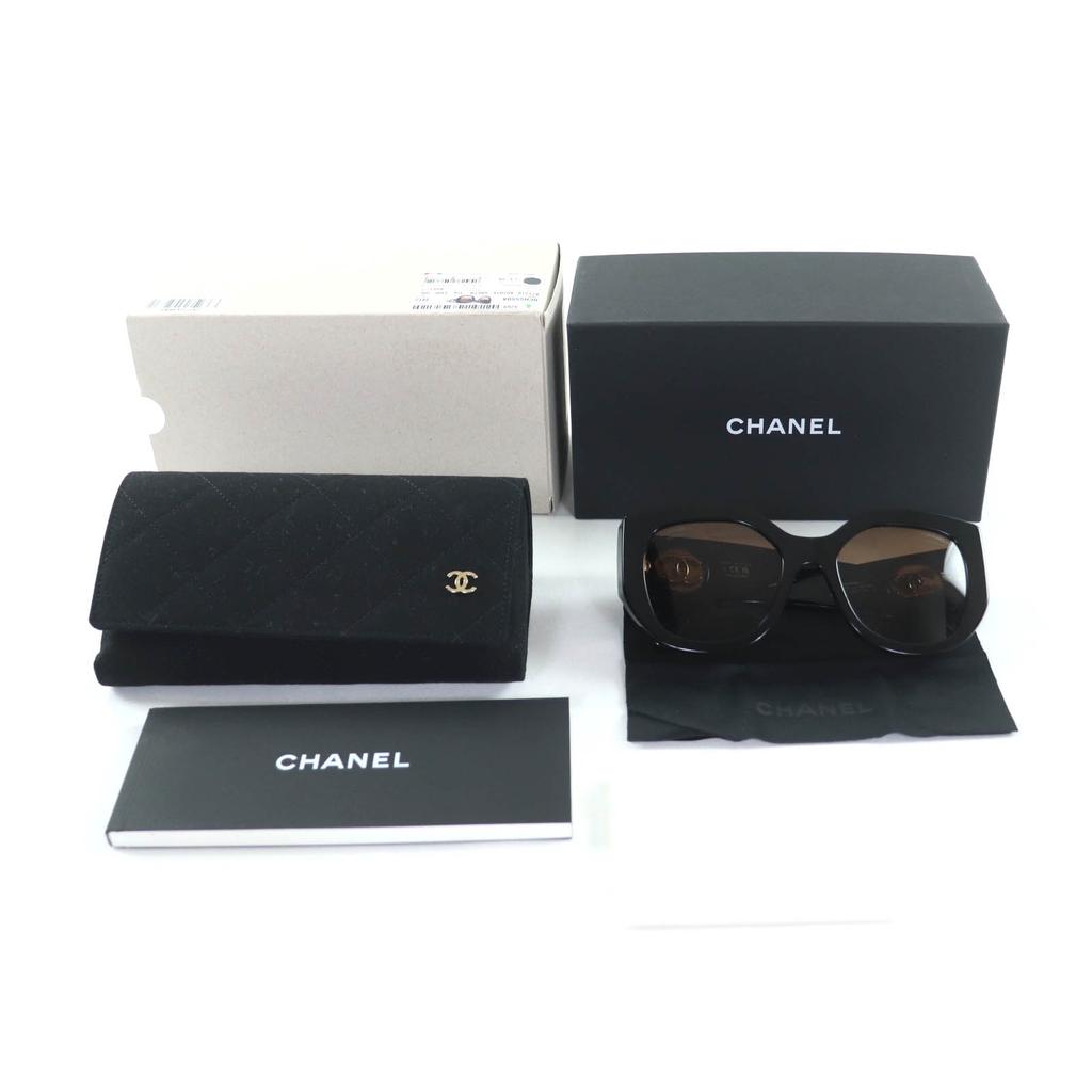Pristine CHANEL sunglasses Butterfly shape black Women 5550-A Used