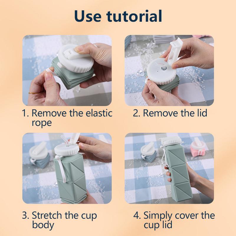 Складные бутылки для воды 610 мл | Легкие складные силиконовые бутылки для воды без BPA, герметичные | Крутящаяся кружка для воды для путешествий