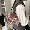 Кружевная Пятнистая Плюшевая Сумка на Плечо с Оленем Бант Пушистая Сумка Ручная Сумка Утолщенная Плюшевая Сумка Через Плечо Студенты