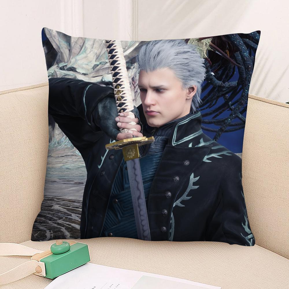 Наволочка для подушки Vergil D-Devil May C-Cry 3D-печать Полиэфирное волокно 45*45 см Декоративная наволочка для дивана Подарок на фестиваль