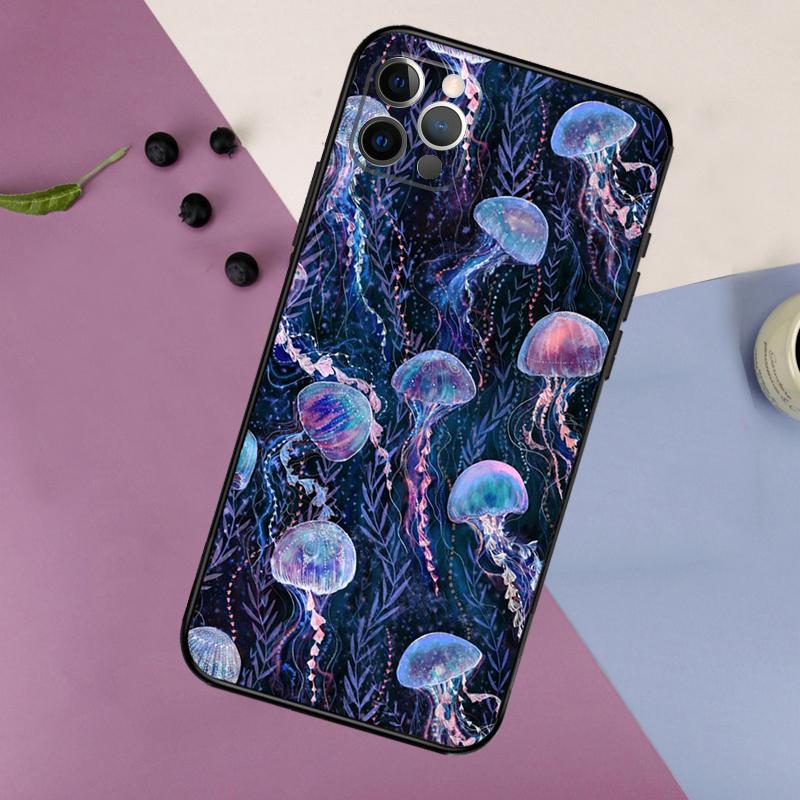 Magic Jellyfish Phone Case For iPhone 16 15 13 11 12 14 17 Pro Max Air 13 mini 15 16 Plus 16e Bumper Cover