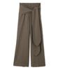 Emi Linen Blend Tucked Pants Women's High-Waisted (13WFP234002, Brown)