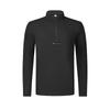 Versatile Half-Zip Stand Collar Long Sleeve Breathable T-Shirt Men Tops Deep-Black A11M511201FBK