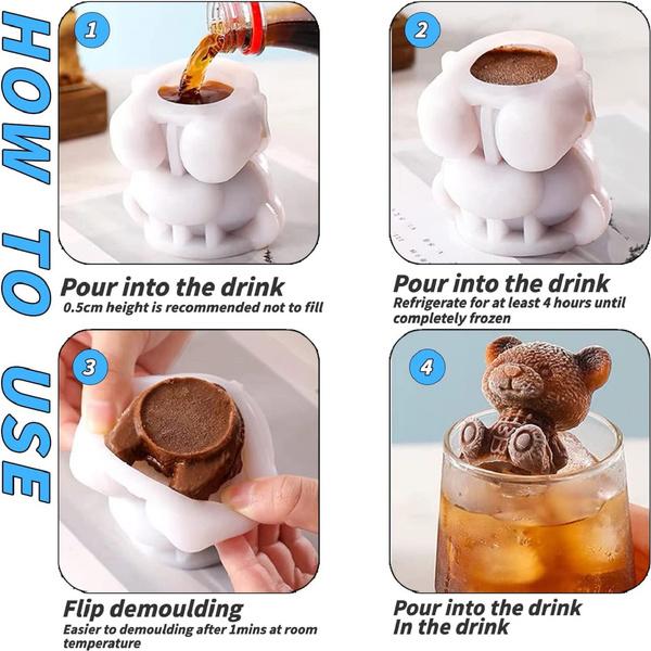 Силиконовая форма в форме медведя, машина для приготовления кубиков льда, форма для шоколадного торта, форма для конфет, теста для кофе, чая с молоком, виски, форма для льда