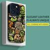 Vertical Grain Leather Cartoon Dinosaur Shell Soft Silicone Phone Case Back Cover with Camera Lens Full Protection for iPhone