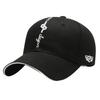 Baseball CA777 [White Fang] Hat, Cap, Logo, Emblem, Brim, Cap, Stylish, Fashionable, Cool, Men's (Black)