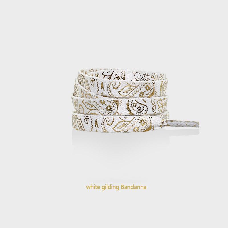 Gilding Flat Shoe Laces Cashew Flower Shoelaces for Sneakers Hand-painted Sports Casual Basketball Tennis Shoelace Shoestrings