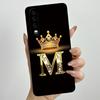 Задняя крышка для Huawei P30 ELE-L29 P 30 Pro VOG-L29 Чехол для телефона с короной и начальной буквой Жидкий мягкий силикон Защитный чехол для объектива