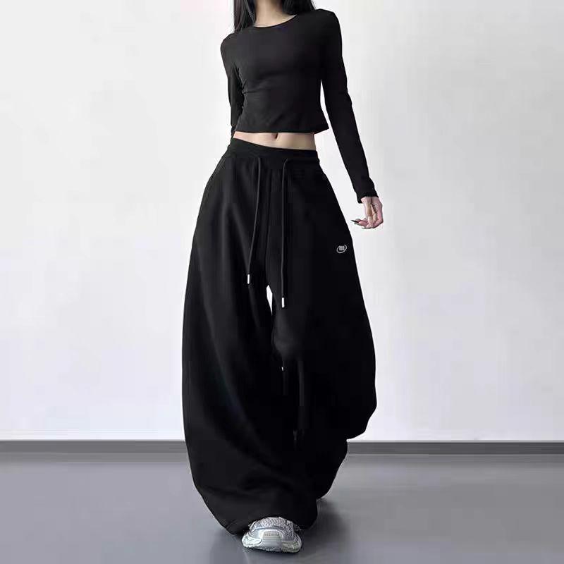 Женские повседневные брюки в корейском стиле с принтом, на шнурке, хип-хоп, джаз, уличные танцы