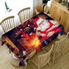 Thicken Cotton Christmas Tablecloth Santa Claus By Fireplace Pattern Rectangular Round Table Cloth For Wedding Picnic Party