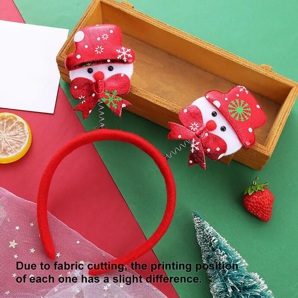 2024 New Year Christmas Hair Bands Cute Deer Horn Santa Claus Tree Headwear Hair Accessories For Xmas Gifts Party Supplies