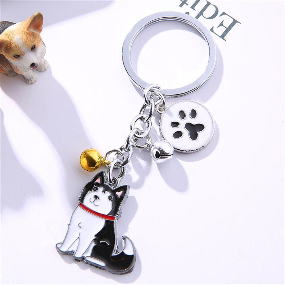 Enamel Golden Retriever Maltese Animal Bell Pet Keyring Pet Keychain Dog Keychain Dog Pendant