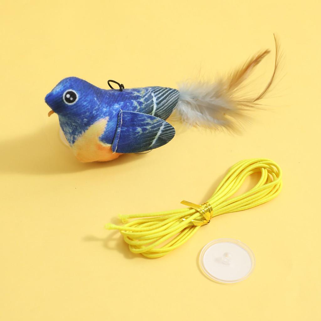 Plush Cat Toy With Suction Cup And Bionic Sound For Interactive Play