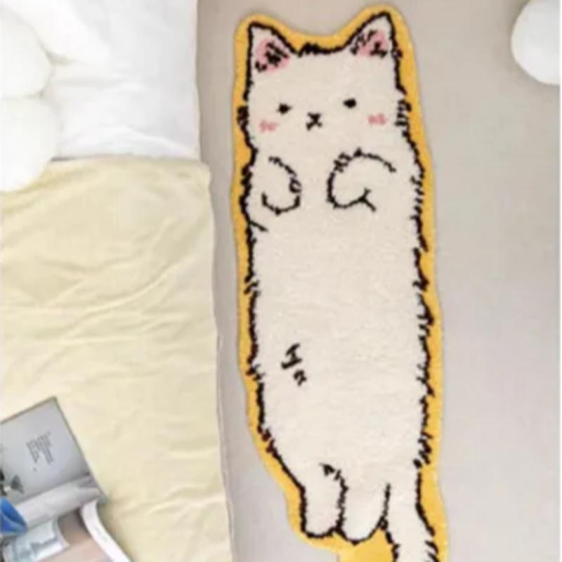 1 шт. Очень большой очаровательный ковер с изображением кошки — роскошно мягкий и нескользящий яркий рисунок с изображением мультяшного животного для спальни в помещении — прочный стильный коврик с акцентом
