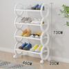 Space Saving Shoe Rack Nail Free Storage Cabinet Household Dustproof Rust Proof Shoe Shelf Portable Shoes Organizer with Roller