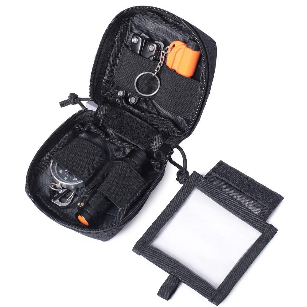 Card Holder EDC Pouch Compass Flashlight Tool Pack Bag EDC Waist Bag Hiking Accessories