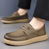 2025 New Designer Loafers for Men Spring Autumn Casual Shoes Male High Quality Soft-soled Leather Shoes Man Khaki