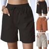 Женские летние шорты, повседневные, эластичные, средней талии, с карманами, широкие спортивные брюки на шнурке, одежда для фитнеса