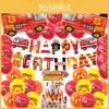 High Quality Fire Department Party Supplies Firefighter Theme Cake Insert Balloon Pull Flag Set