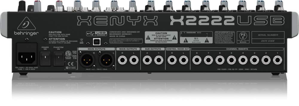 Behringer Behringer Analog Mixer 22 Channel 2 Bus 1 Knob Audio Interface XENYX X2222USB Comp/Effect/USB