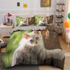 Cute Cat Bedding Set 3D Duvet Cover Set Single Double Twin Full Size Teens Adults Bedclothes Soft Polyester Bed Linen For Baby