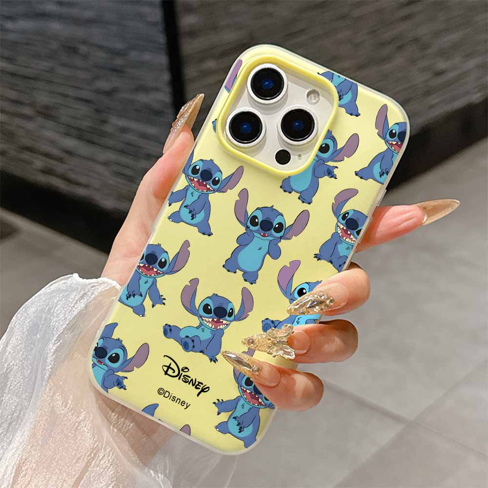 Милый мультяшный Стич Модный чехол для телефона для iPhone 17 AIR 16 15 14 13 12 11 Pro Max Plus Матовый чехол с ощущением кожи