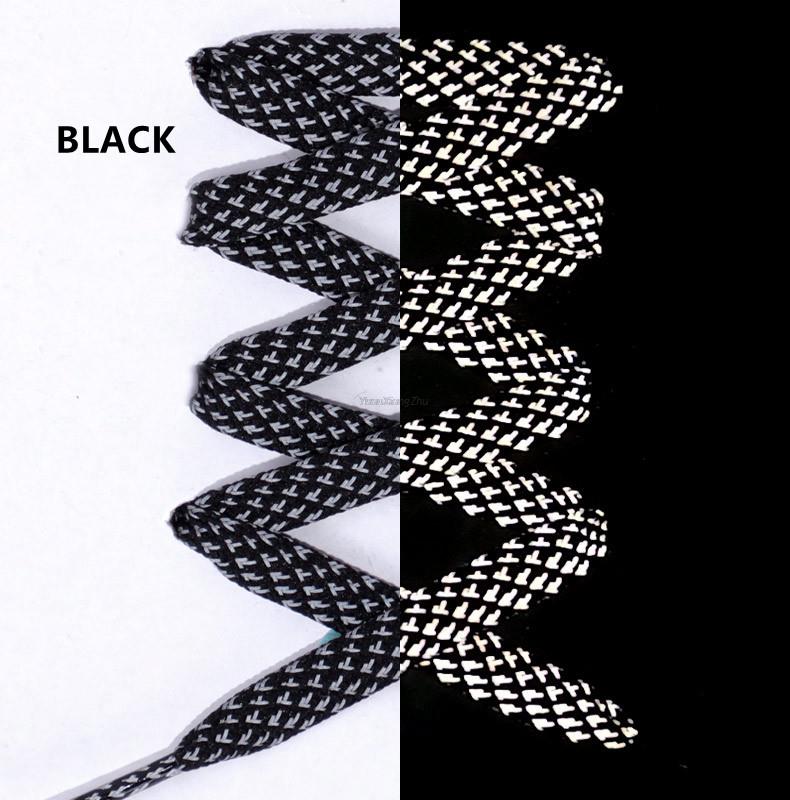 1 пара светоотражающих шнурков плоские шнурки для кроссовок цветные светоотражающие шнурки светящиеся шнурки 100/120/140/160 см шнурки