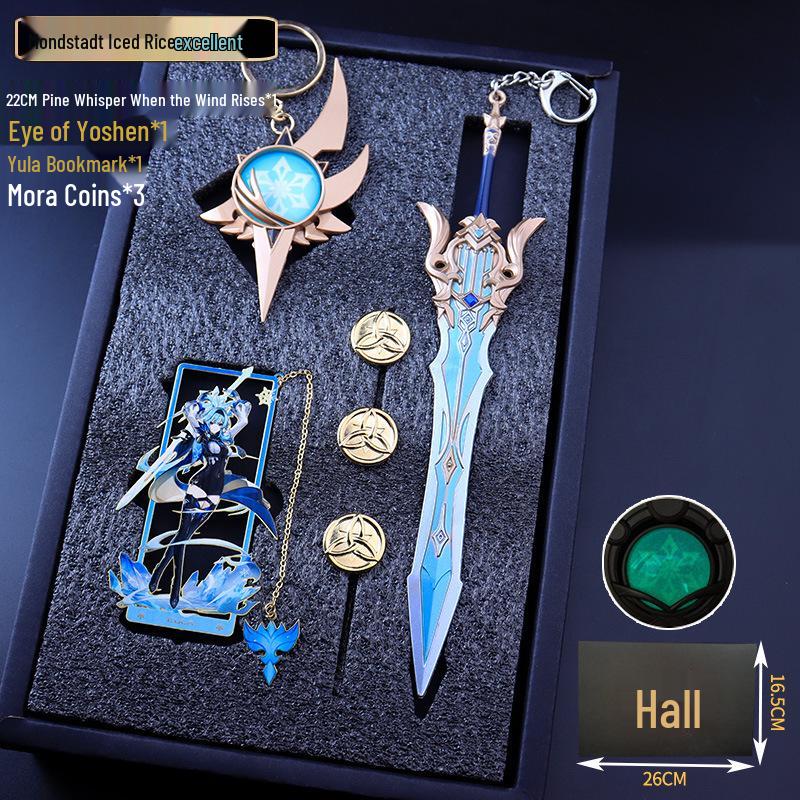 Genshin Impact Keychains, Bookmarks, Charms & Weapon Models Set - Ideal Gifts for Students