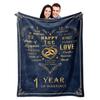 Throw Blanket: 60"X50" Polyester Soft Flannel 1st Anniversary Wedding Gift - Romantic Bed Cover Versatile Blanket for Couple Him Her Home Decor