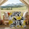 Yellow Flowers blanket Personalized Name Flannel Blanket Soft Cozy Plush Throw for Sofa Bed Lightweight Home Décor