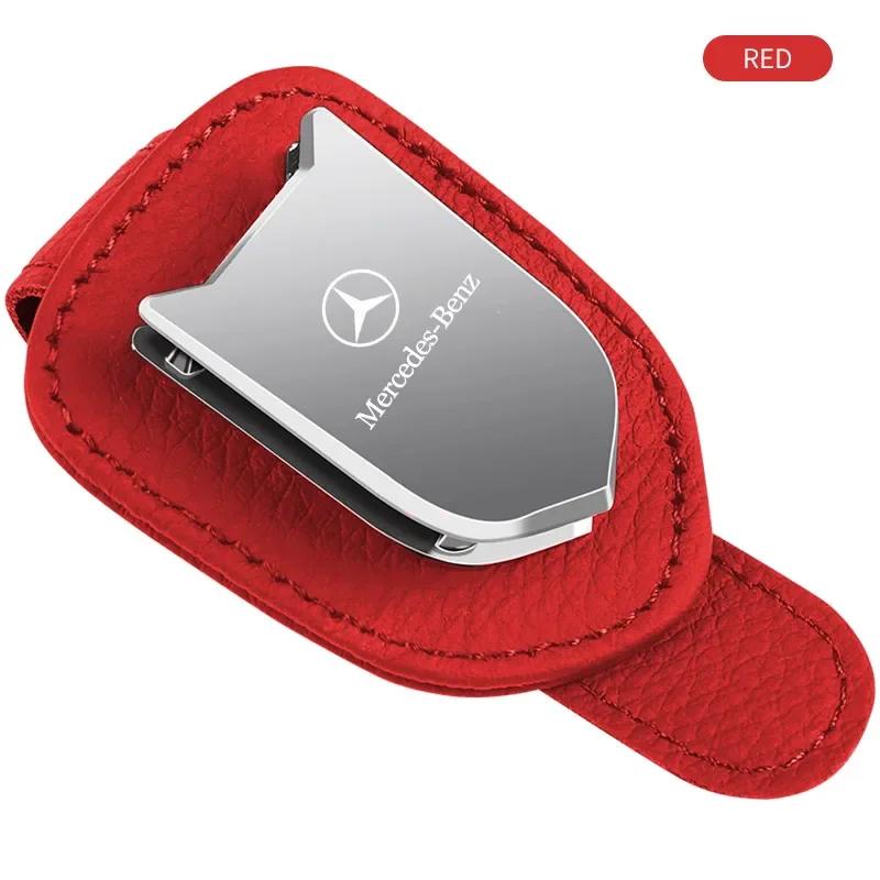 CFC1 Car Eyeglass Storage Clip Sun Visor Sunglasses Holder Super fiber leather For Mercedes-Benz A-Class B-Class C-Class E-Class