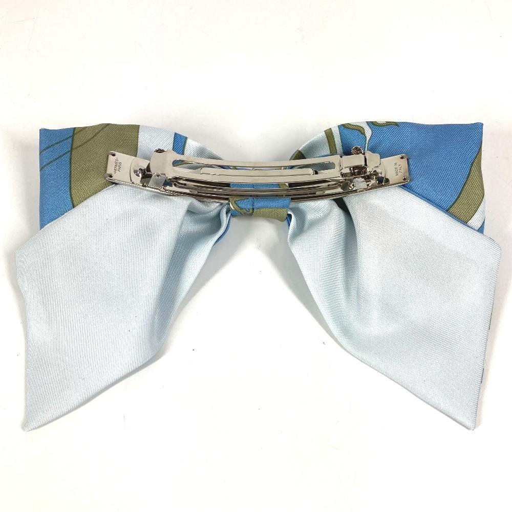 HERMES Bookplate Barrette "Grenelle" Ex-Libris Hair accessories ribbon Barrette