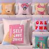 Feminist Girl Power Inspirational Quote Cushion Cover Plush Fabric Soft DoubleSided Printed Sofa Winter Home Gift Pillow Cover