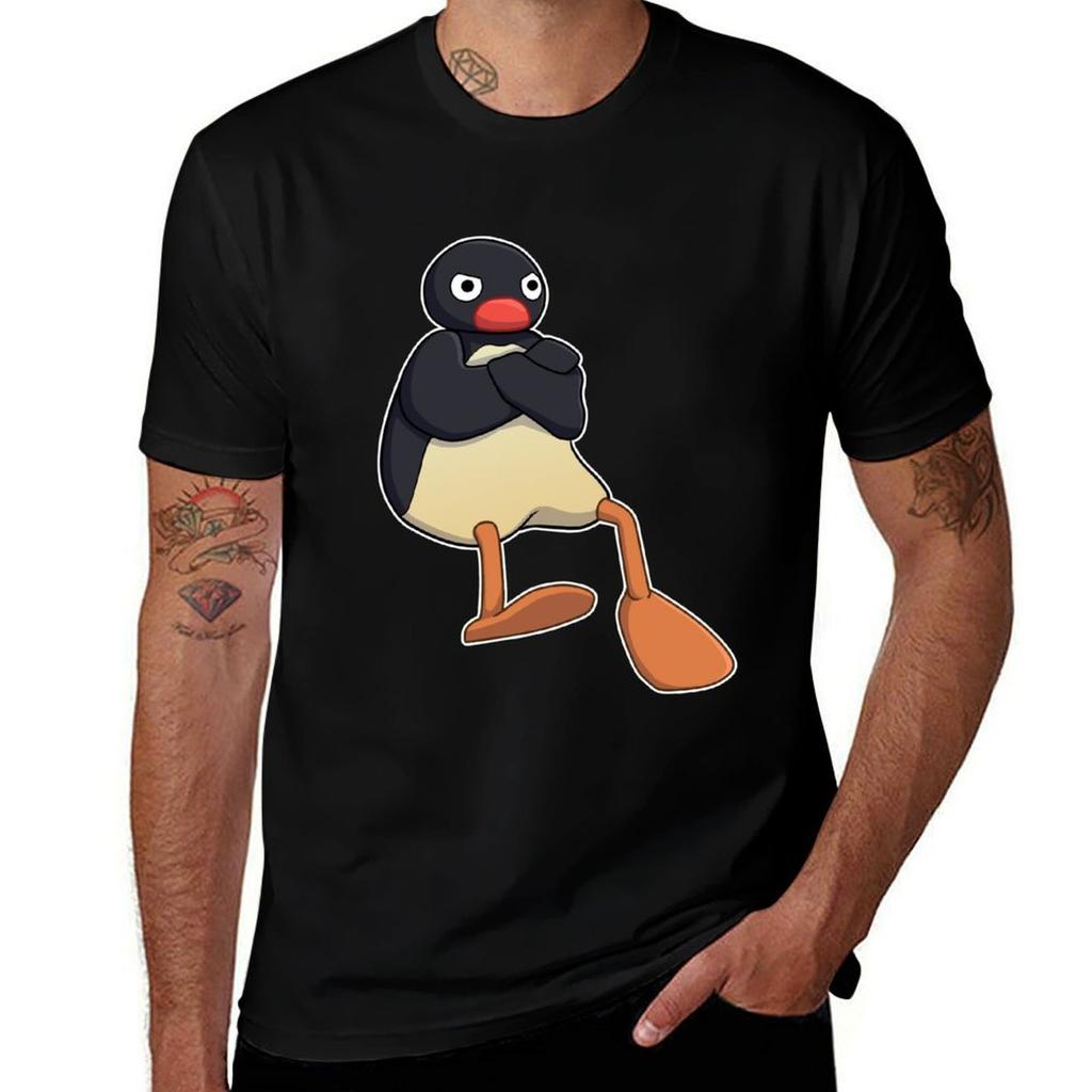 Angry Pingu TShirt t shirts cotton 100 man t shirt summer TShirt