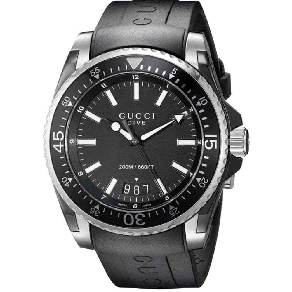 Gucci YA136204 Dive Черные мужские часы