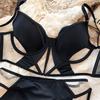 French Sexy Hollow Lingerie Set Women Ultra Thin Lace Bra Set Summer Mesh Breathable Underwear Fish Bone Tops Intimates Bras