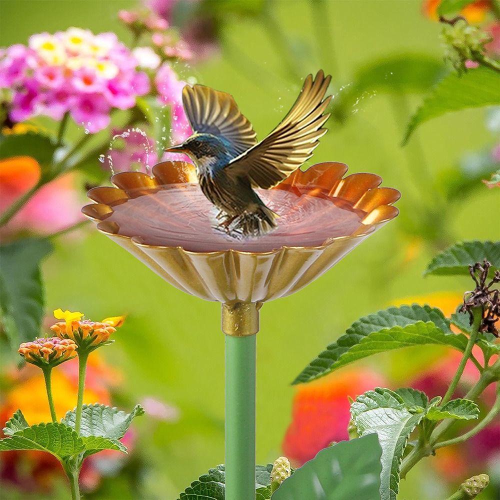 1 Pack/4 Pack Colorful Bee Bath Metal Bee Water Feeder  Outdoor Garden Yard Decor