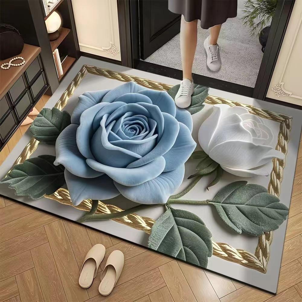 3D Входной Цветочный Ковер Коврик для Пола в Ванной Комнате Входная Дверь Ванная Комната Противоскользящий Коврик Подкладка для Ног
