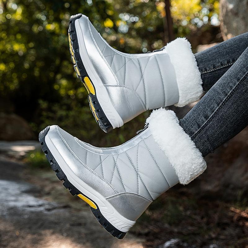 Женская хлопковая обувь с высоким берцем, 35–42 года, уличные противоскользящие водонепроницаемые женские зимние ботинки большого размера