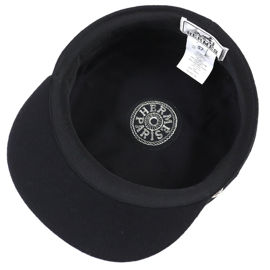 Excellent HERMES Casquette Kabul and Finesse H logo button logo embroidery 57 Used