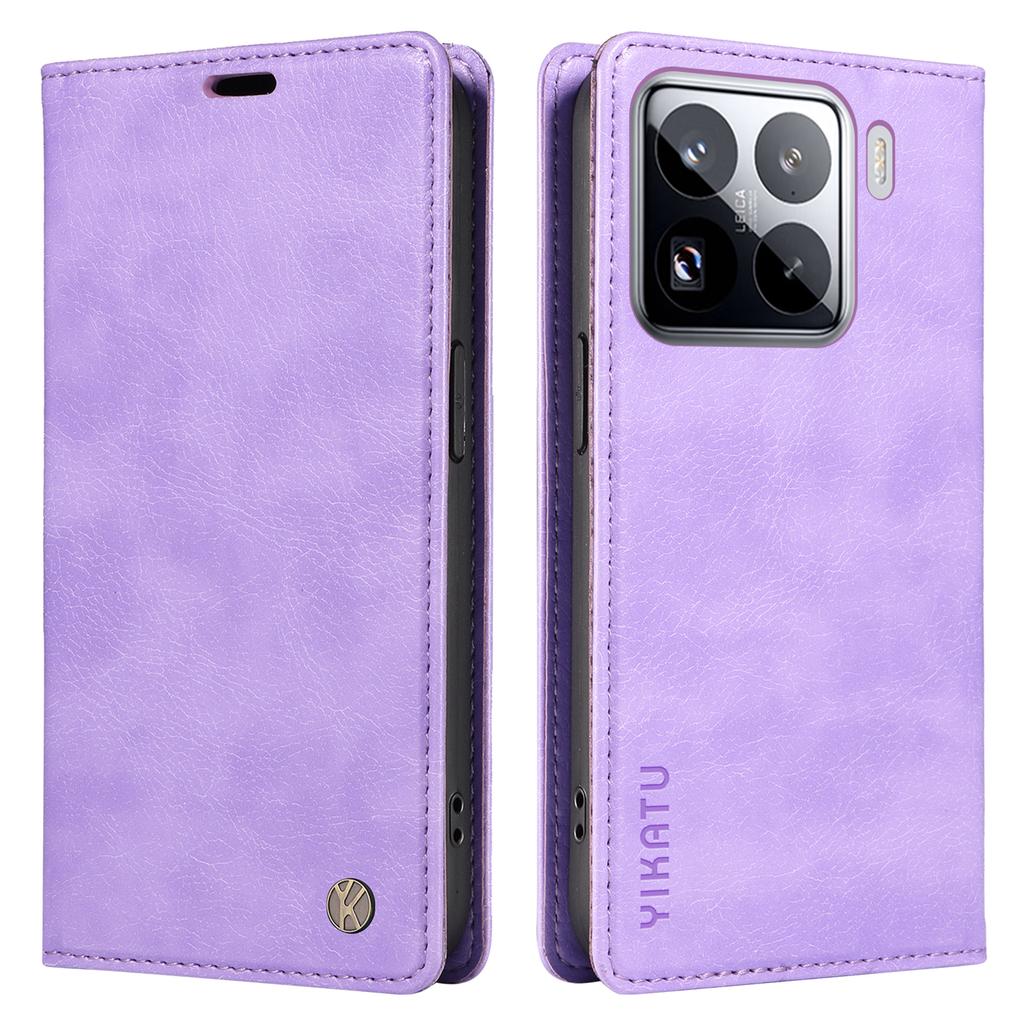 YIKATU YK-006 For Xiaomi 15 Pro Case Magnetic Closure Leather Phone Cover Litchi Texture